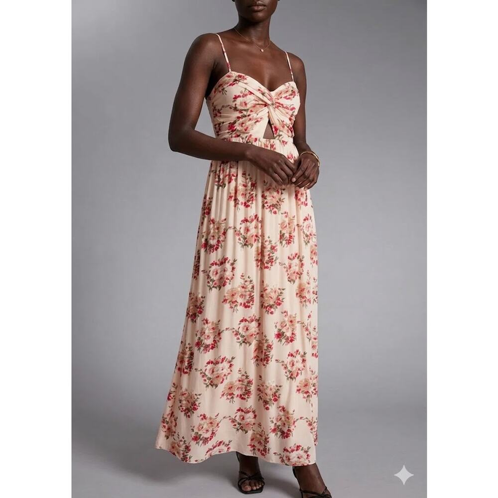 & Other Stories Paris Atelier Bustier Sleeveless Floral Print Maxi Dress Size 8
